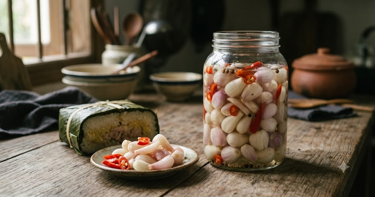 Hũ dưa hành muối trắng giòn