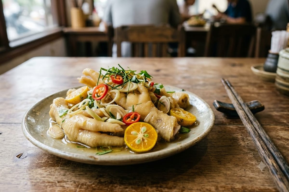 Đĩa chân gà sả tắc thành phẩm