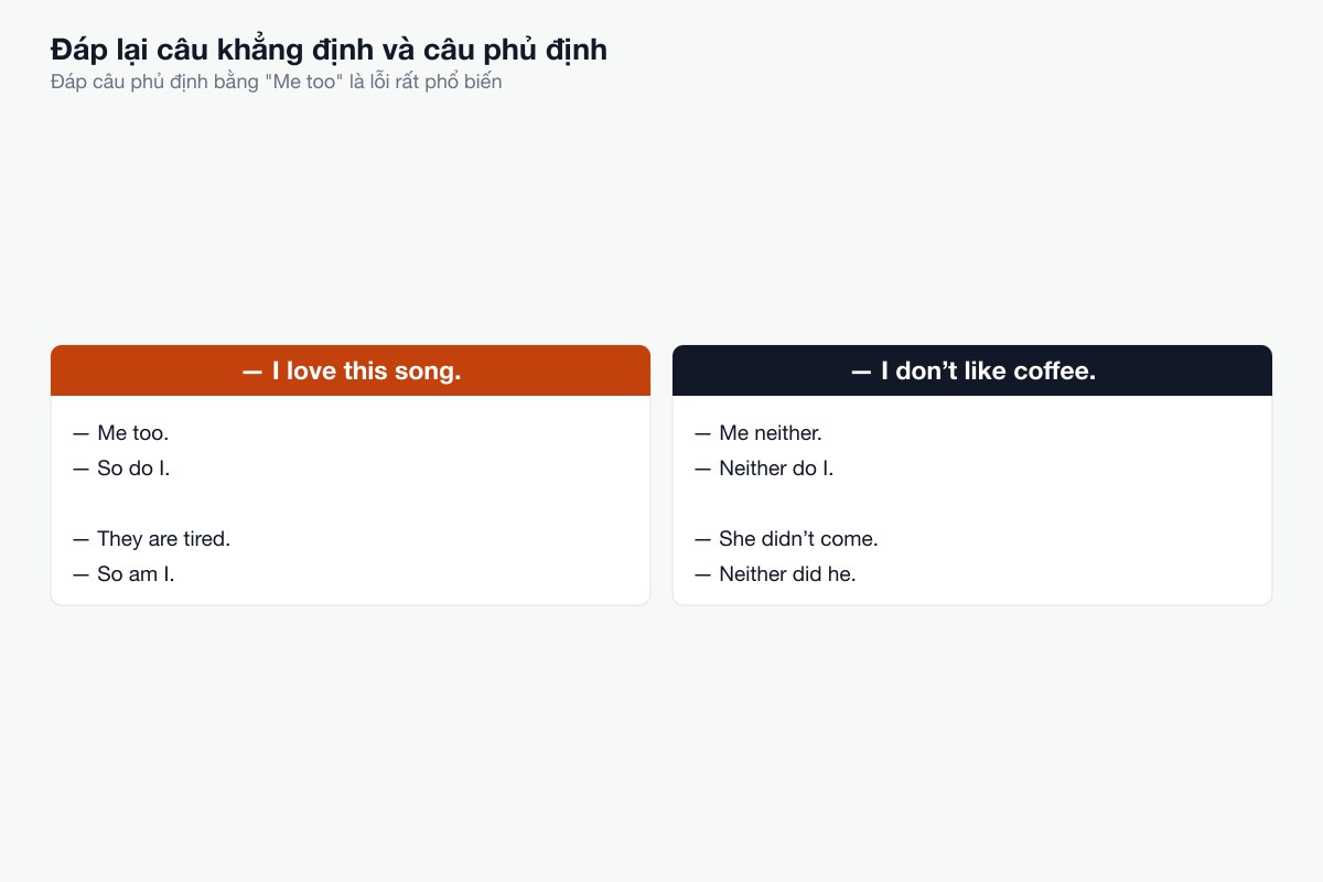 Đáp lại câu khẳng định và đáp lại câu phủ định