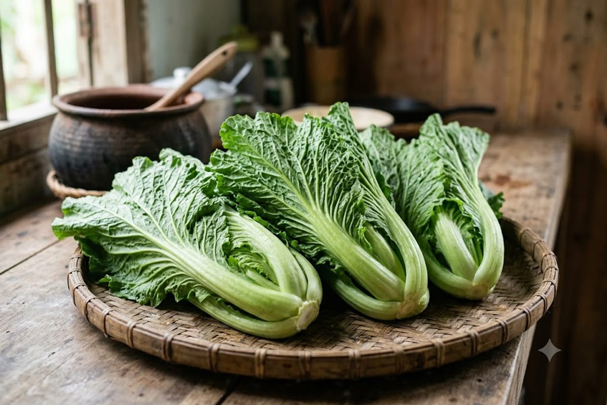 Cải bẹ xanh tươi dùng để muối dưa
